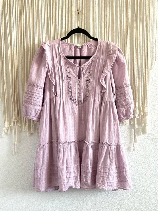 AE Pintuck Ruffle Babydoll Mini
Dress Lilac Ruffle Tiered Dress Spring Cottage - Picture 3 of 12